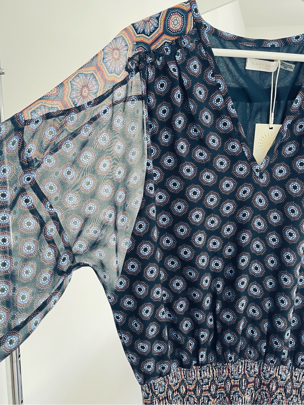 Ramy Brook Printed Davie Silk Mini Dress, Sz. M, NWT - Picture 7 of 13